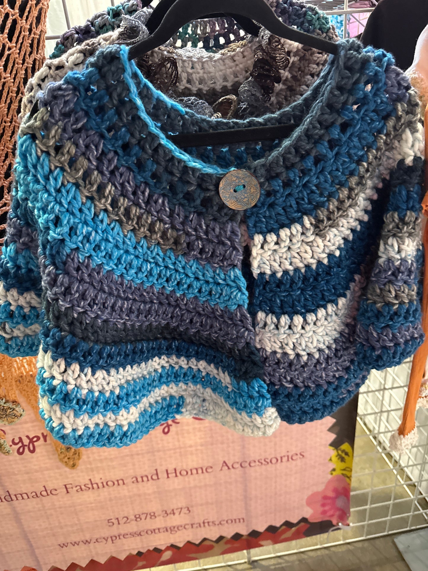 Turquoise, Blue White Capelet