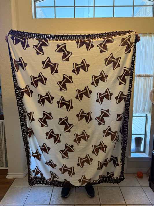 Football Bows Throw Blanket