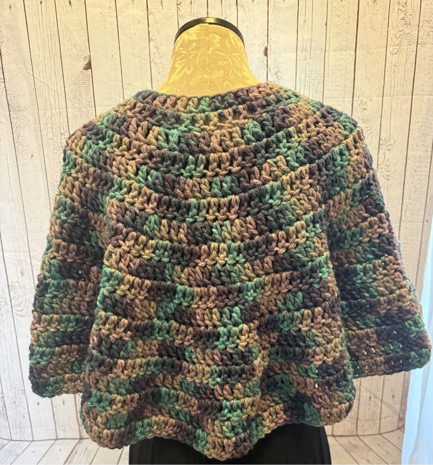 Turquoise, Brown & Gray Capelet