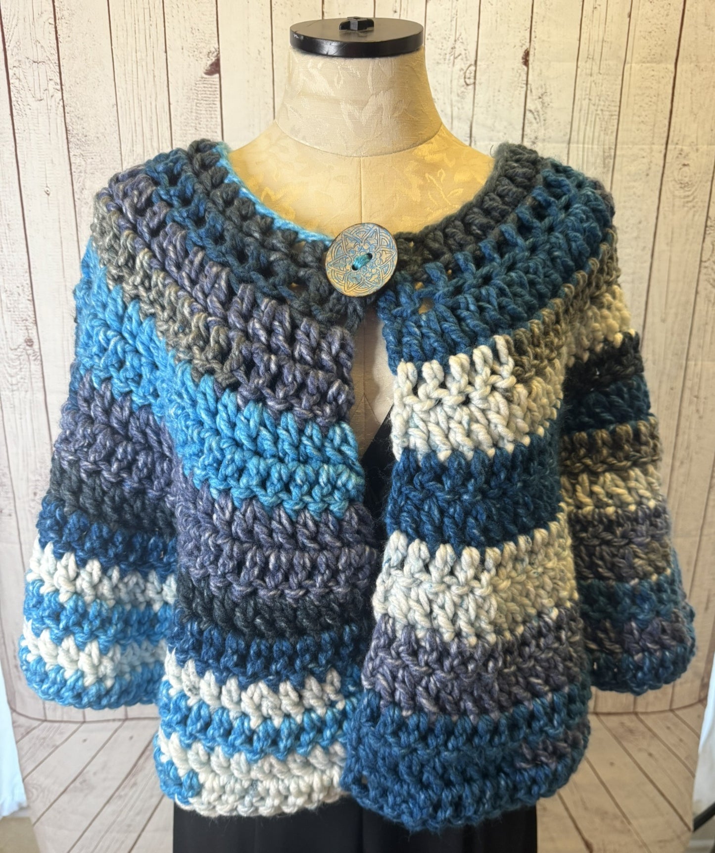 Turquoise, Blue, White Capelet
