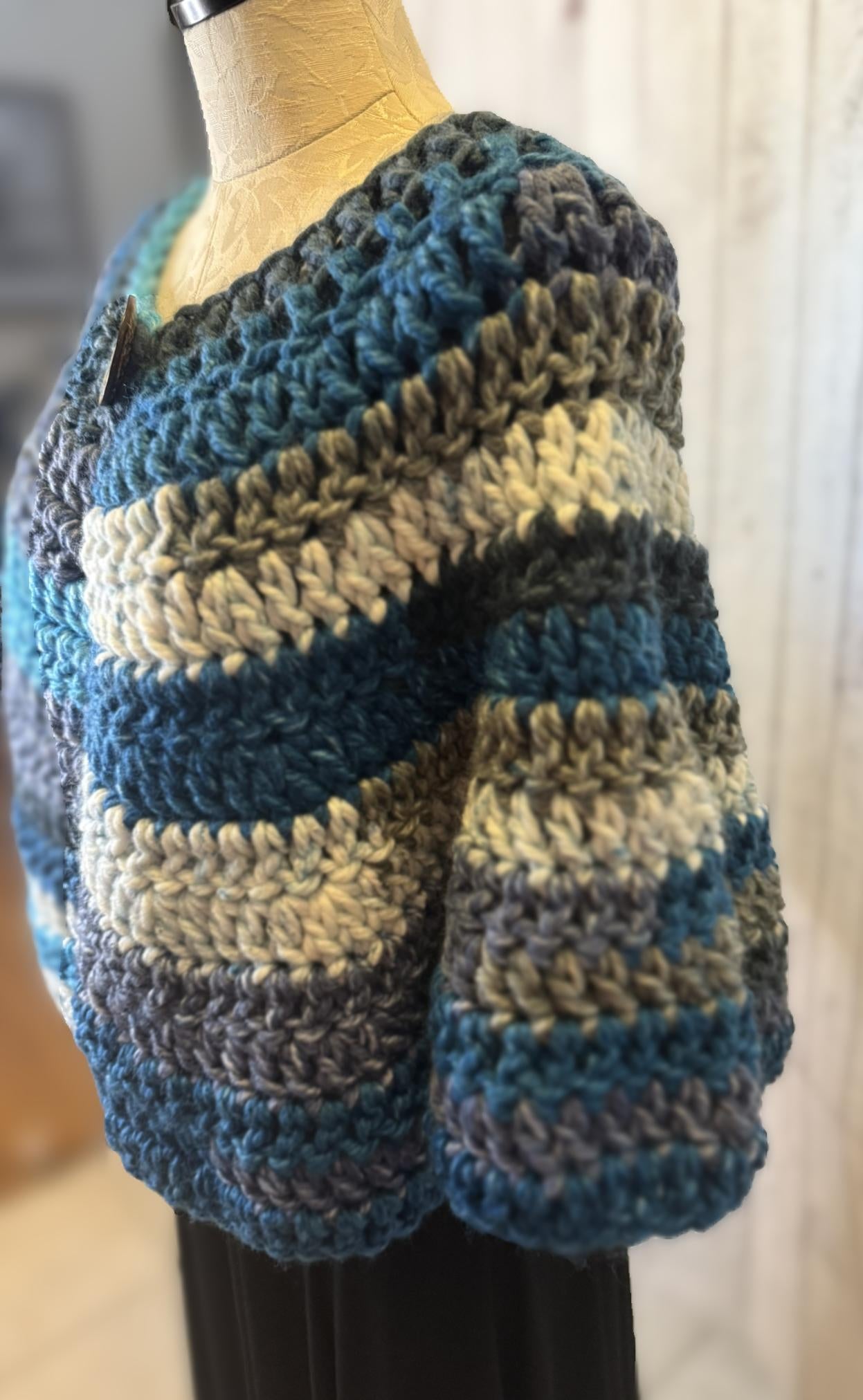 Turquoise, Blue, White Capelet