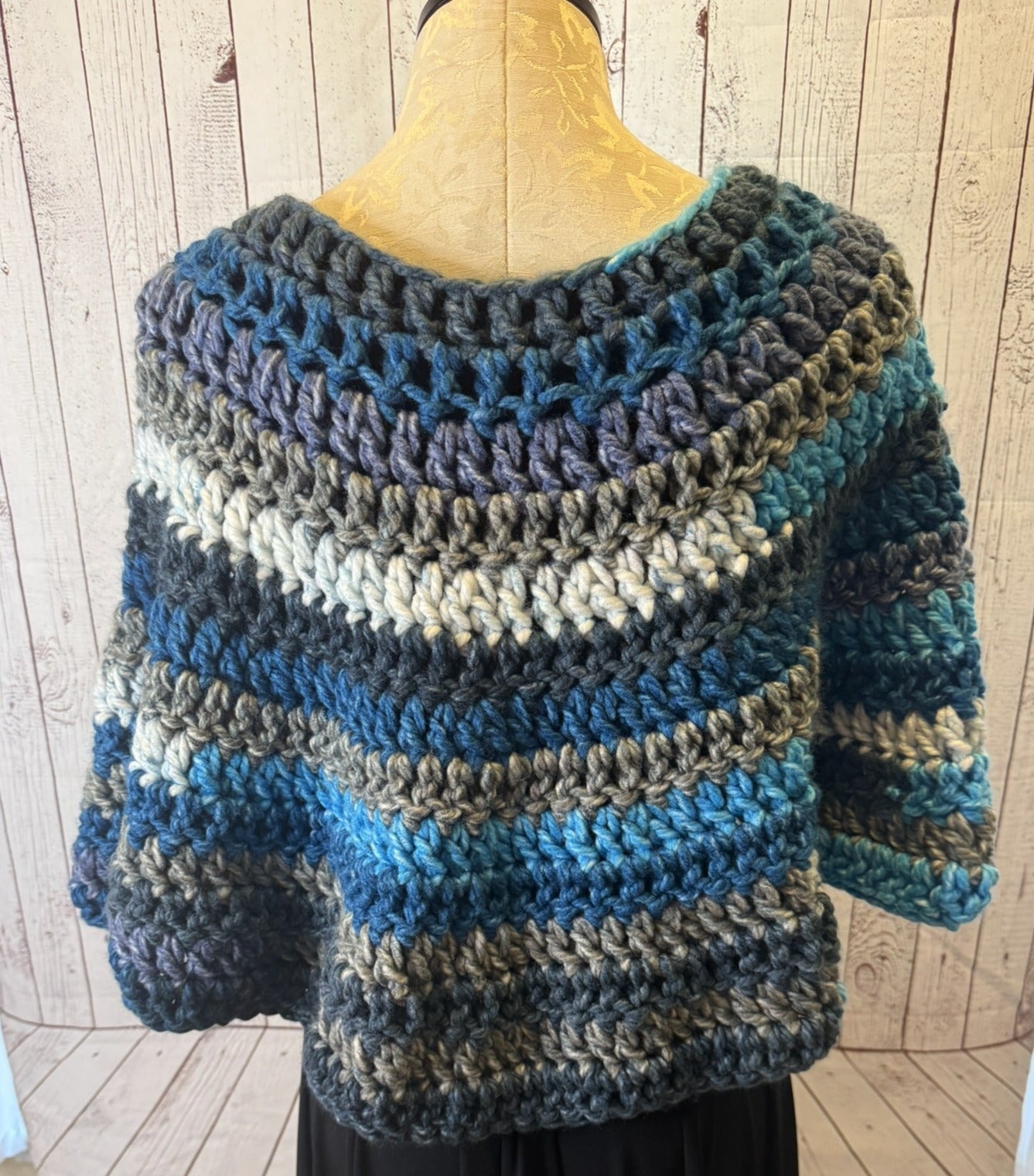 Turquoise, Blue, White Capelet